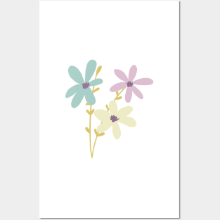 Soft pastel flowers Posters and Art